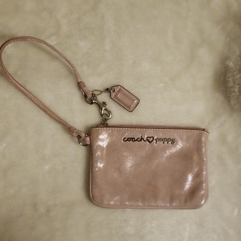 Coach Poppy Iridescent Wristlet